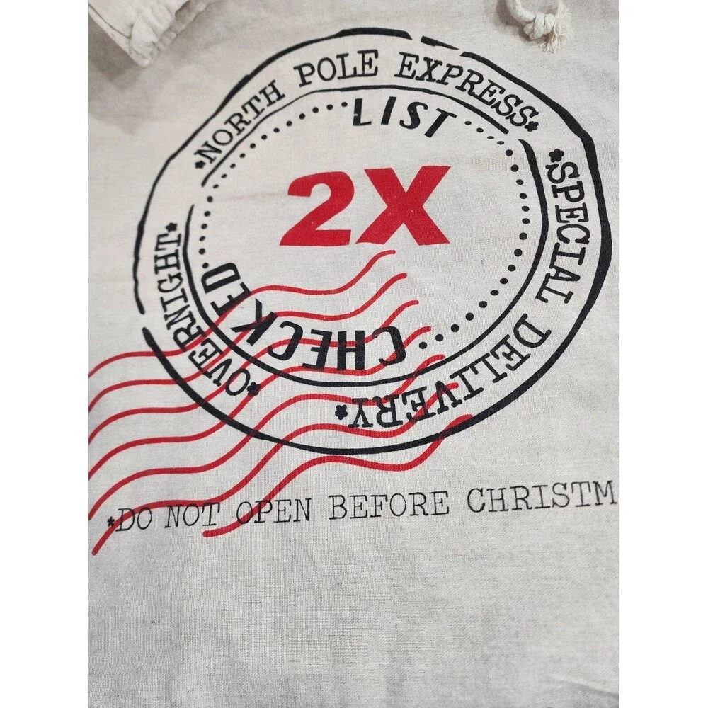 North Pole Express Special Delivery Santa's Gift Draw String Sack Bag